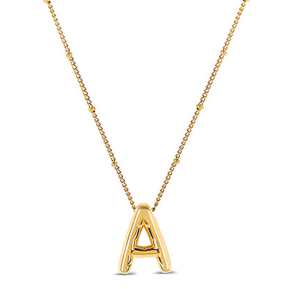 Letra Inicial Bubble Necklace (Gold Plated)