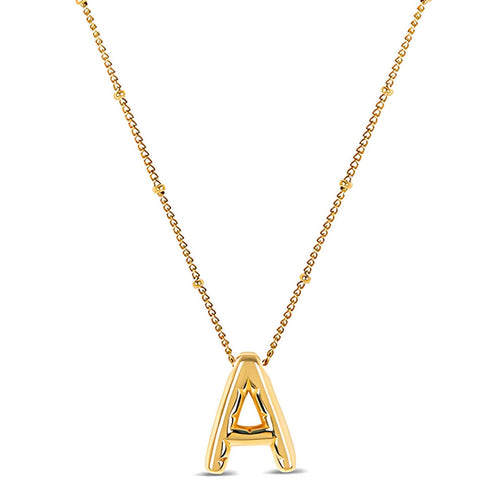 Letra Inicial Bubble Necklace (Gold Plated)