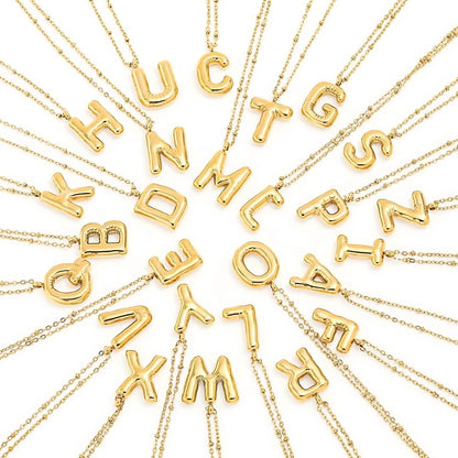 Letra Inicial Bubble Necklace (Gold Plated)