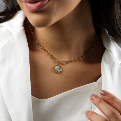 Marsella Sun and Moon Necklace (Baño in Gold 18K)