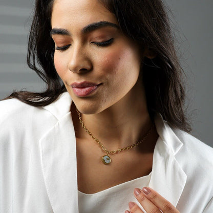 Marsella Sun and Moon Necklace (Baño in Gold 18K)