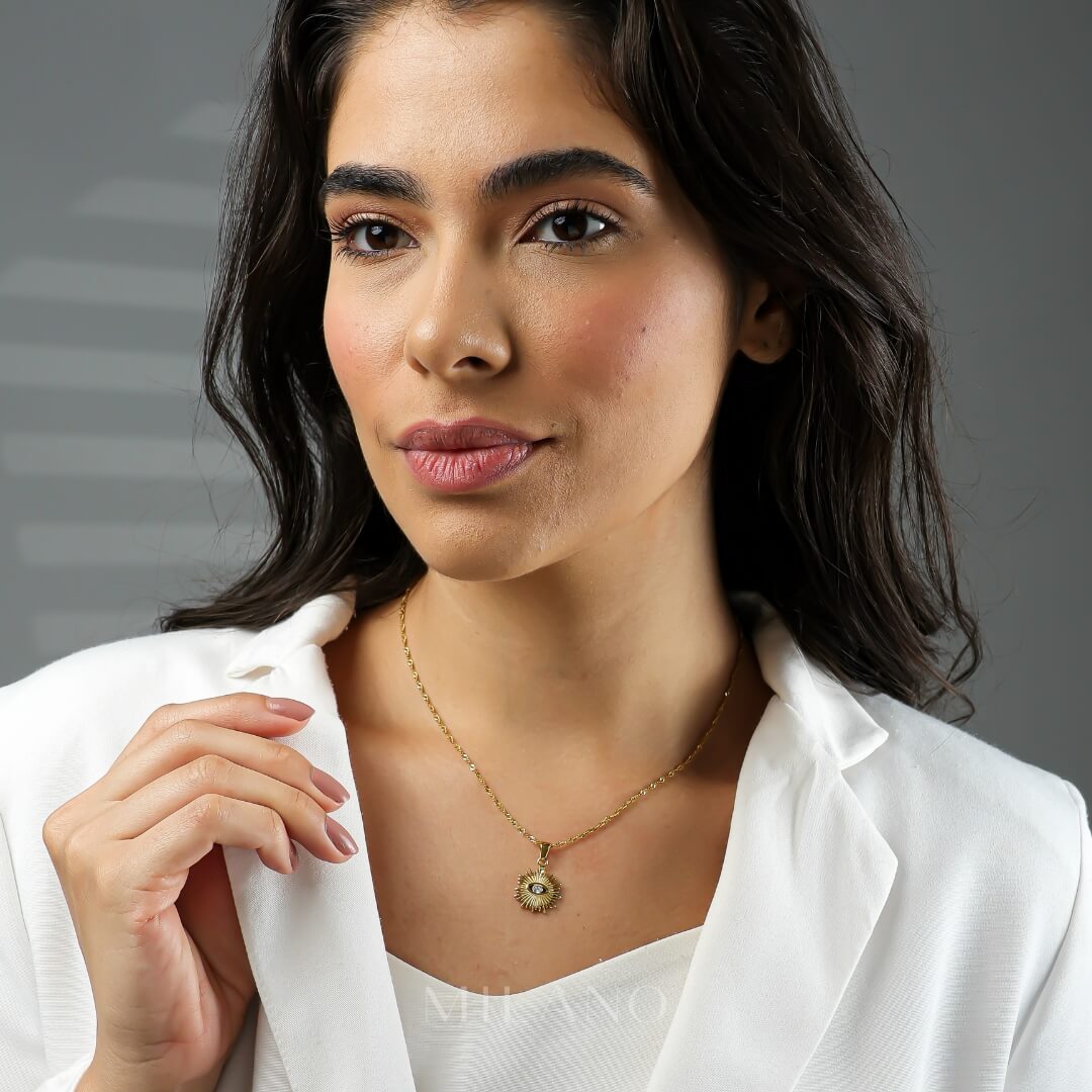 Occhio Zirconia Necklace (18K Gold Plated)