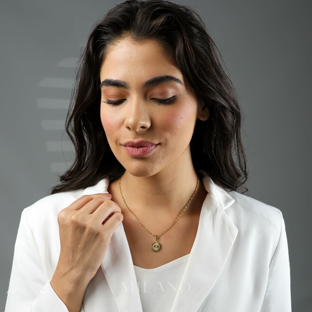 Occhio Zirconia Necklace (18K Gold Plated)