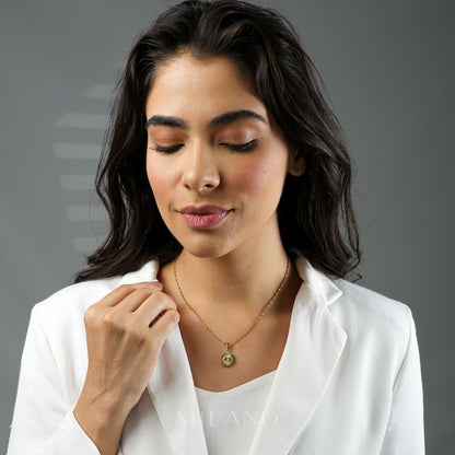 Occhio Zirconia Necklace (18K Gold Plated)