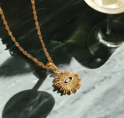 Occhio Zirconia Necklace (18K Gold Plated)