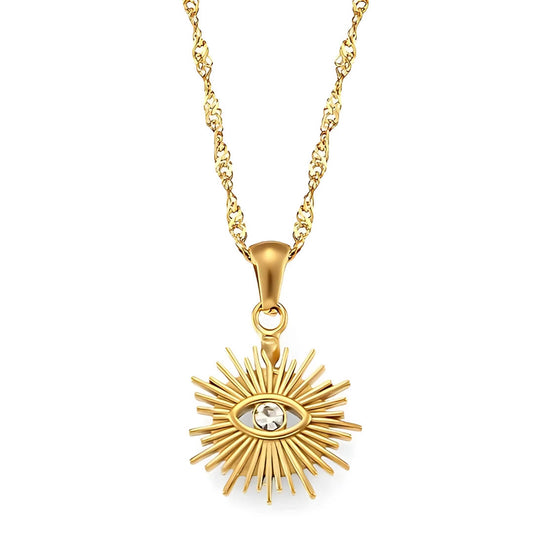 Occhio Zirconia Necklace (18K Gold Plated)