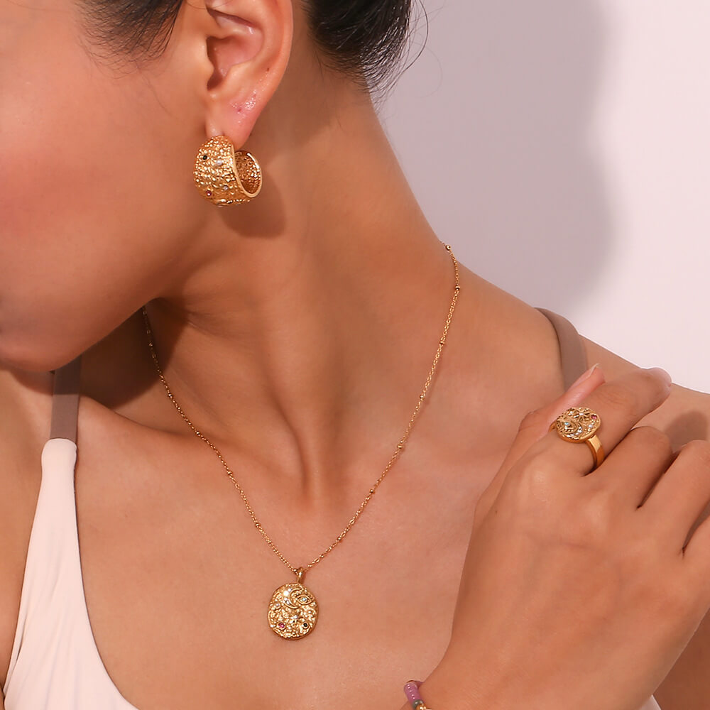 Set Marsella: Necklace + Ring (18K Gold Plated)