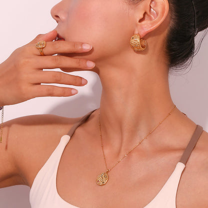 Set Marsella: Necklace + Ring (18K Gold Plated)