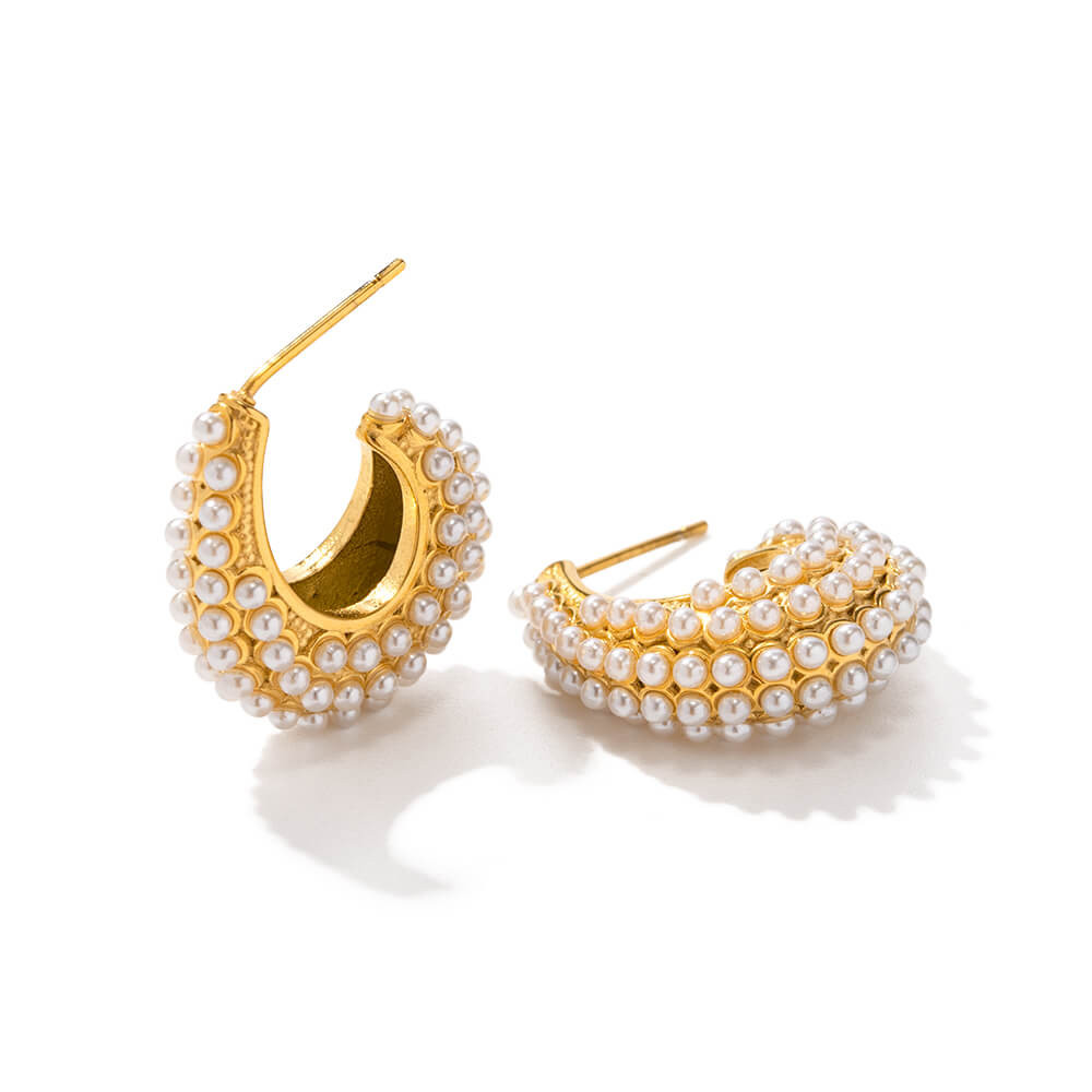 Aro Medio with Pearls Harmony Earring (18K Gold Plated)