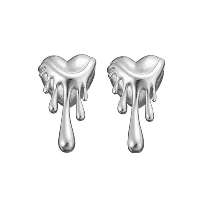 Heart Derretido Earrings (Gold Plated)