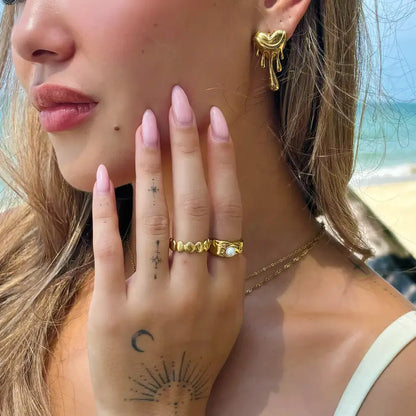 Heart Derretido Earrings (Gold Plated)