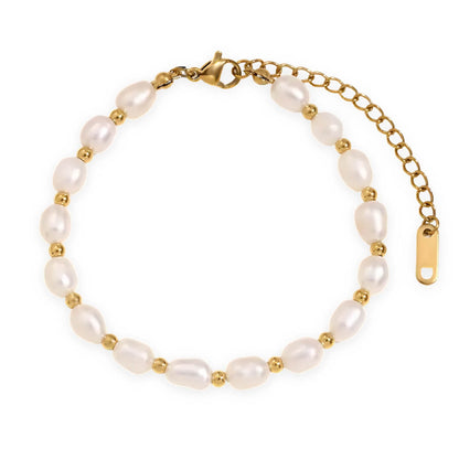 Classic of Natural Pearls Bracelet (Chapada in Gold)