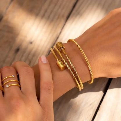 Triple Espiral Bracelet (Gold Plated)